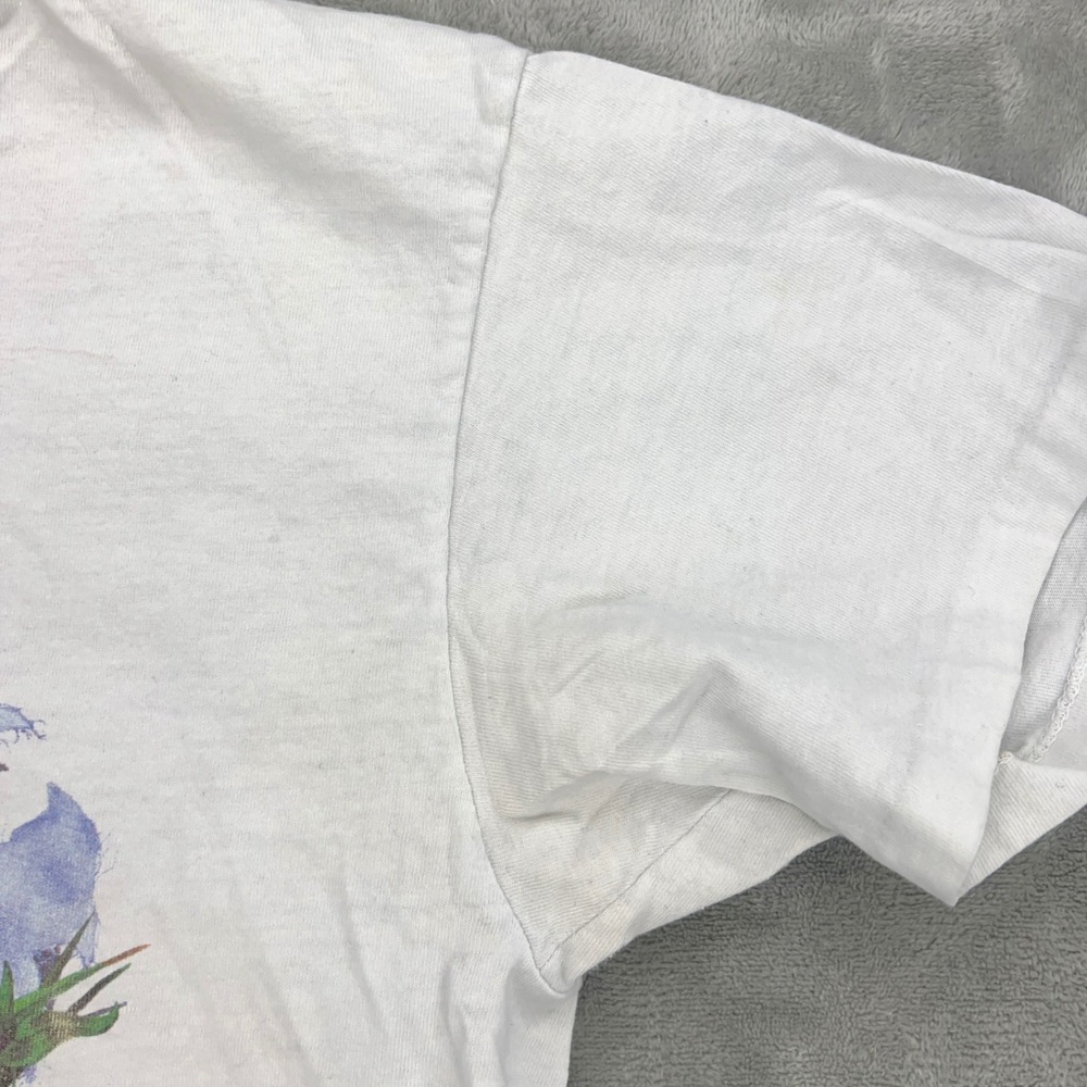 Vintage 1997 Anvil Tiger Graphic T Shirt Mens Large White Wild Side Nature Tee - Picture 6 of 12